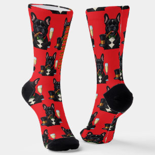 Chaussette Bouledogue français French Bulldog Nouvel An