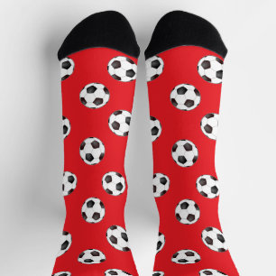 Chaussette Boules de football sur rouge