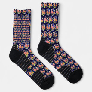 Chaussette Bouquet de fleurs Chaussettes bleu foncé