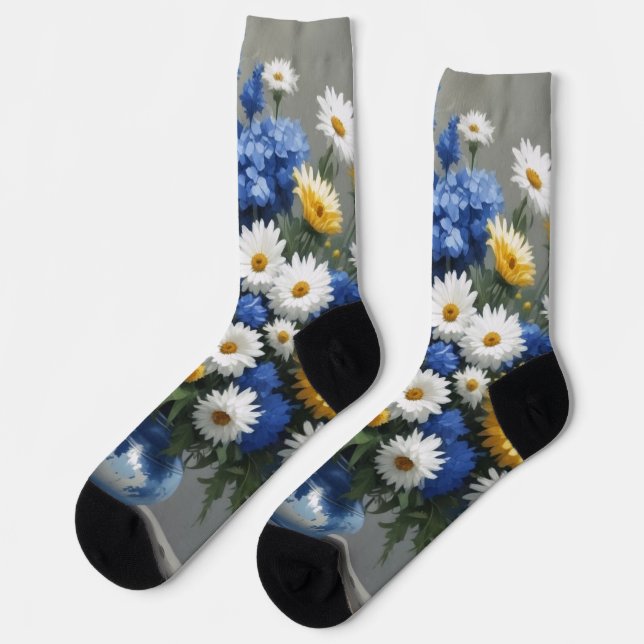 Chaussette Bouquet de fleurs Elégante aquarelle (Gauche)