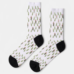 Chaussette Bouquet Rose Répété