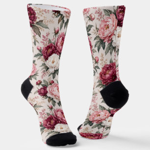 Chaussette Bouquets de pivoines sophistiqués de qualité supér