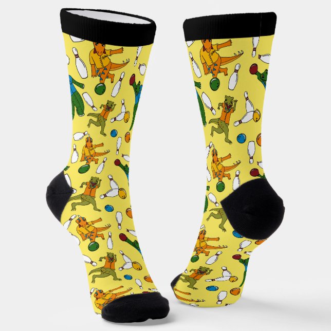Chaussette Bowling Dinosaures Dessins de bowling (Angulaire)