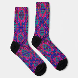 Chaussette Bright Purple and Pink Southwestern Style