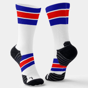 Chaussette Bright Rouge Blanc & Bleu Gratté Design