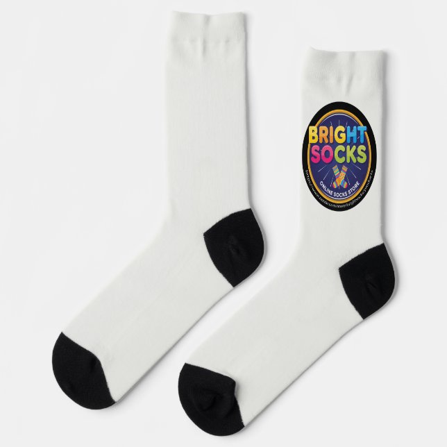Chaussette Bright Socks Bright White With Logo (Gauche)