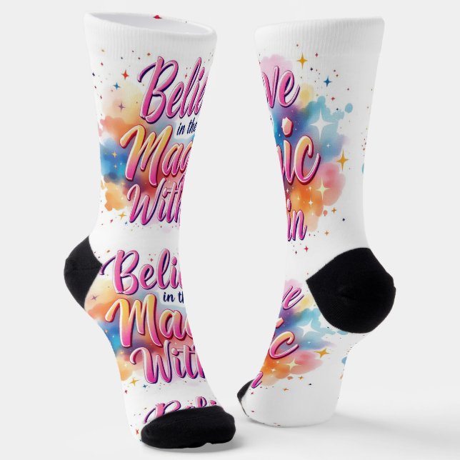 Chaussette Bright Socks RANDOPIX Believe Magic Within 0039492 (Angulaire)