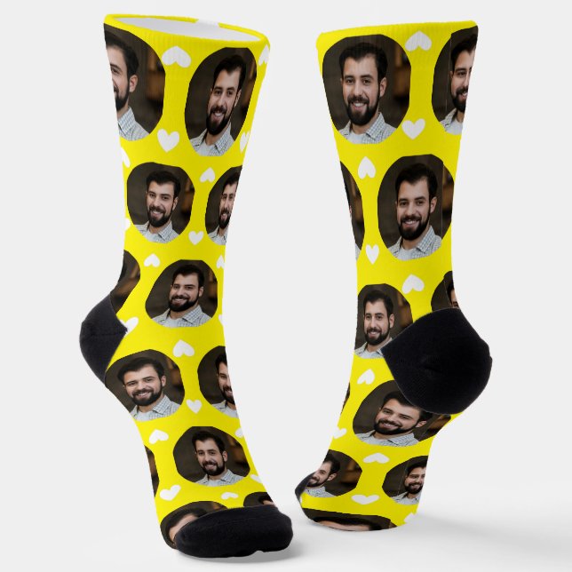 Chaussette Bright Yellow Photo of Boyfriend pour amie (Angulaire)