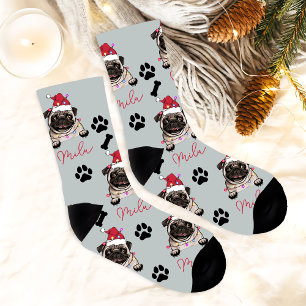 Chaussette British Bull Dog cadeau de Noël personnalisé