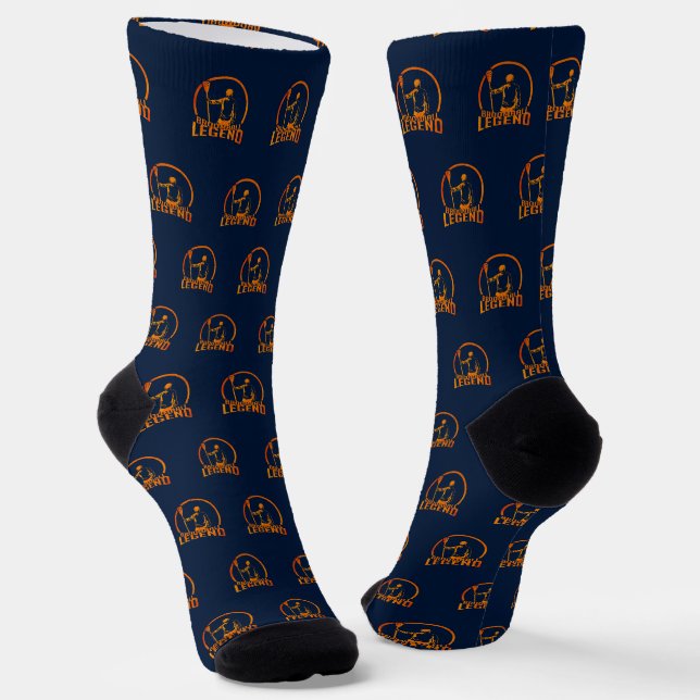 Chaussette Broomball Legend Team Mate Anniversaire Swag (Angulaire)