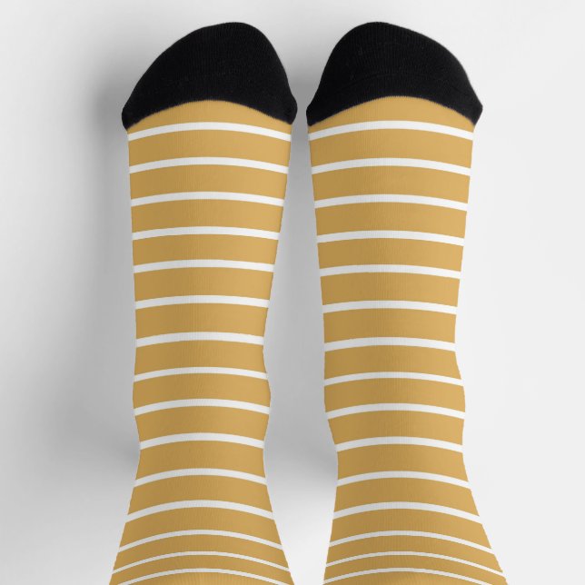 Chaussette Brown et blanc rayé rétro Cool classique  (Haut)