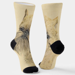 Chaussette Bruxelles Griffon Rough Paining - Art Chien origin