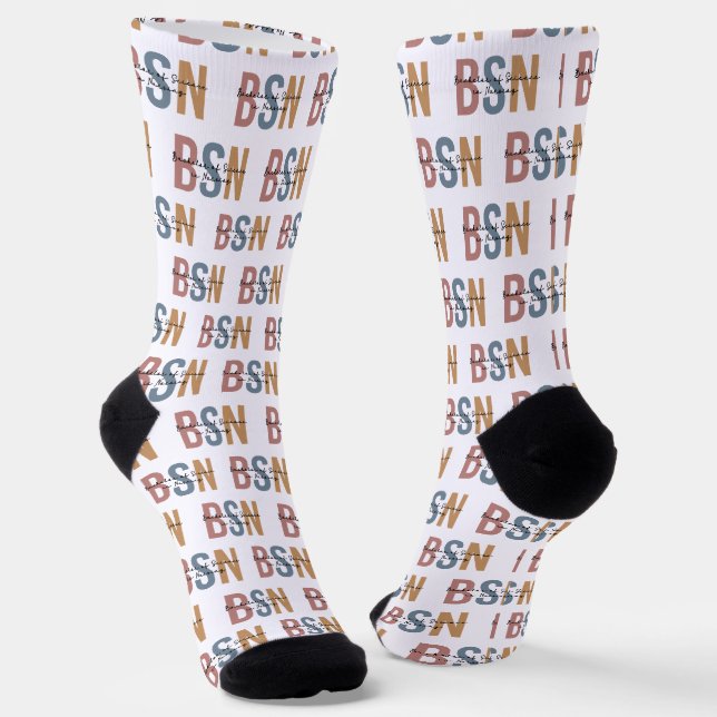 Chaussette BSN Bachelor of Science in Nursing Graduation (Angulaire)