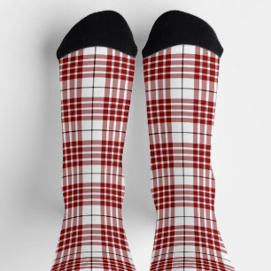 Chaussette Buchanan tartan rouge blanc plaid