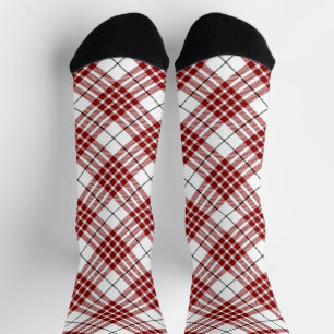 Chaussette Buchanan tartan rouge blanc plaid