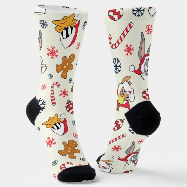 Chaussette BUGS BUNNY™, DAFFY DUCK™ & Lola Christmas Pattern (Angulaire)