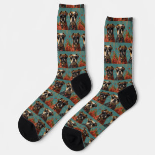 Chaussette Bulldog with Heart Roses Saint-Valentin