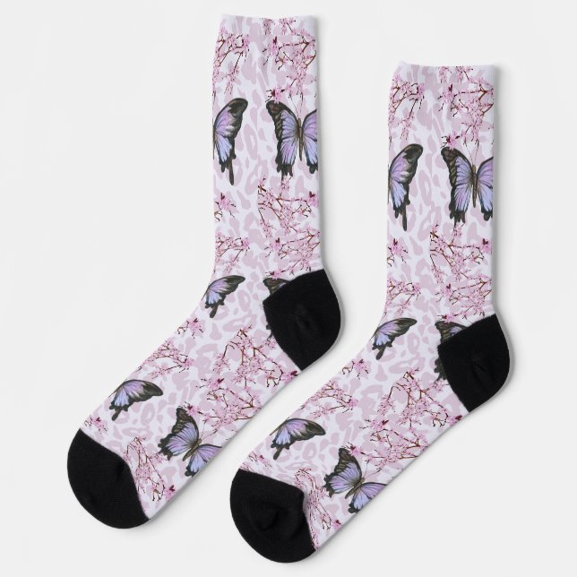 Chaussette butterfly and pink (Gauche)