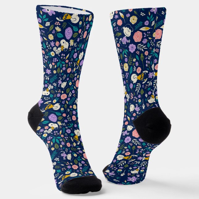 Chaussette cacahuètes en Motif de fleurs (Angulaire)