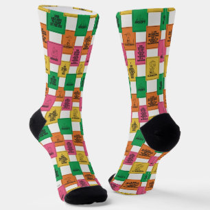 Chaussette cacahuètes   Motif Colorblock amusant