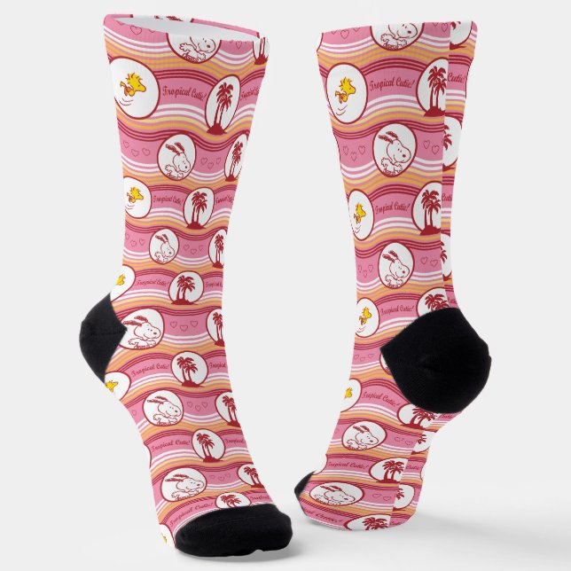 Chaussette cacahuètes | Snoopy & Woodstock Tropical Cutie (Angulaire)