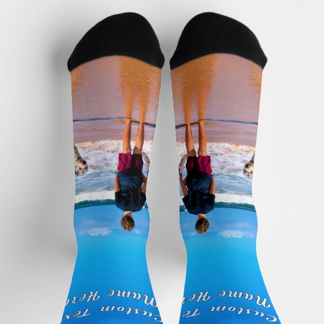Chaussette Cadeau personnalisé et texte personnalisé (Haut)