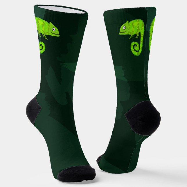 Chaussette Caméléon mignon vert (Angulaire)