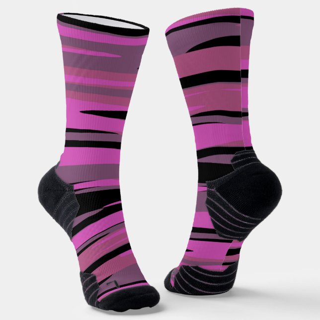 Chaussette Camo de tigres rose et noir (Angulaire)