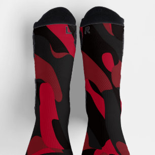 Chaussette camo rouge et noir