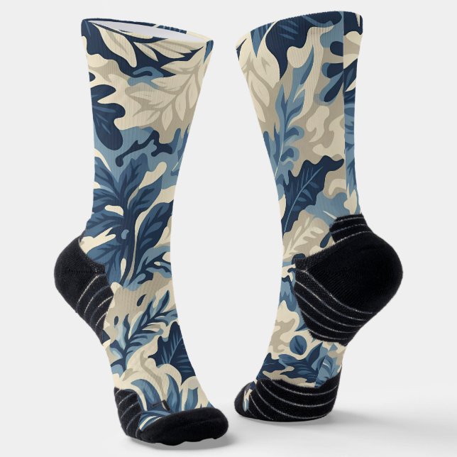 Chaussette Camouflage Feuilles Abstraits (Angulaire)