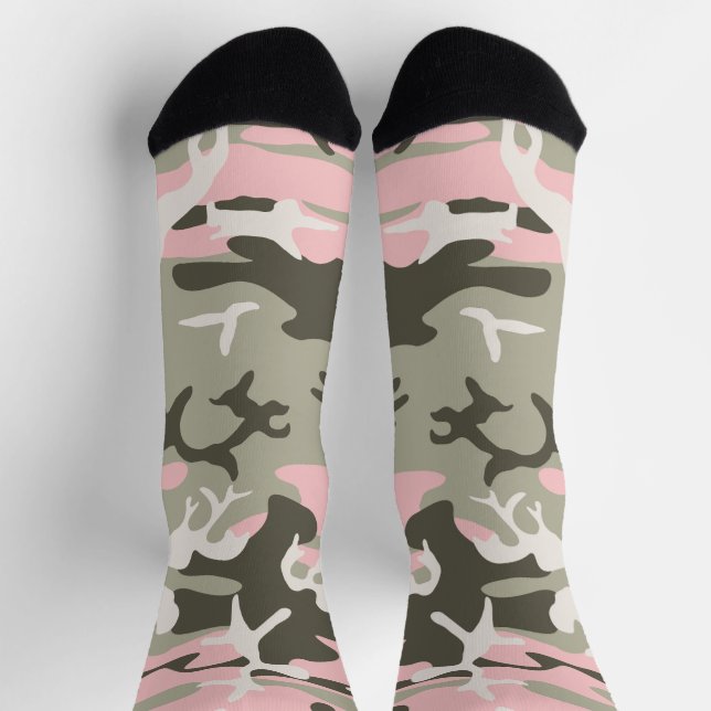 Chaussette Camouflage rose et vert, Militaire, Armée (Haut)