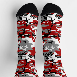 Chaussette Camouflage rouge et gris, Militaire, Armée