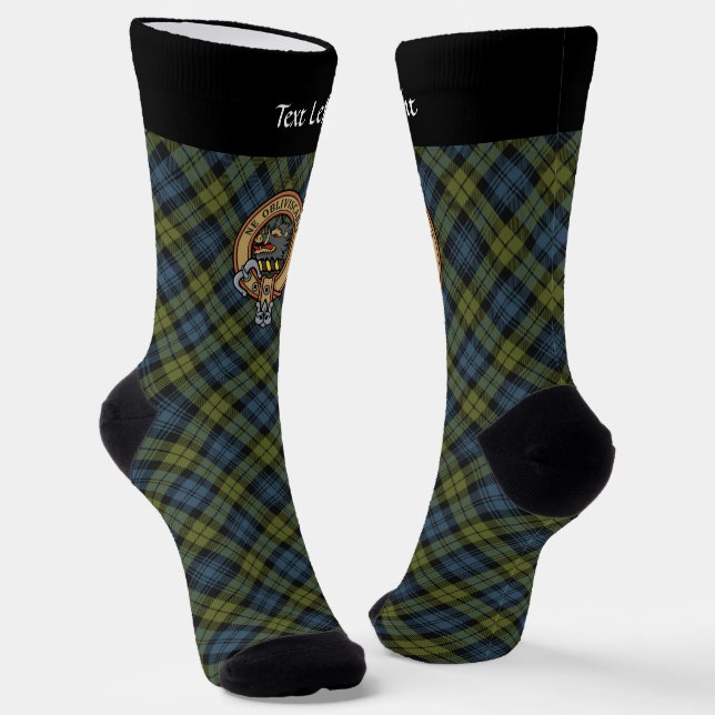 Chaussette Campbell Crest au-dessus des chaussettes de Tartan (Angulaire)