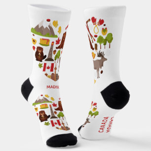 Chaussette Canadian Love nom personnalisé