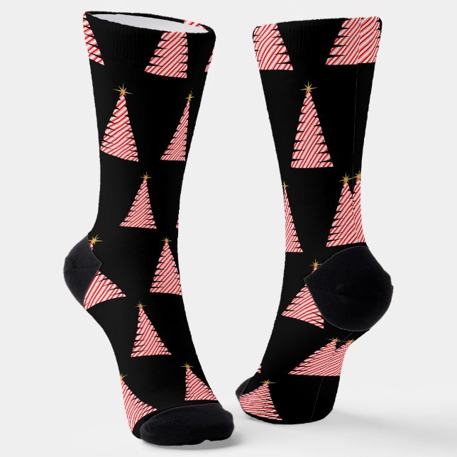 Chaussette Candy Cane Striped Tree Christmas (Angulaire)