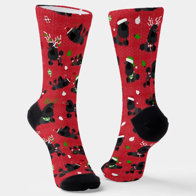 Chaussette Canicules noires de Noël Rouge (Angulaire)