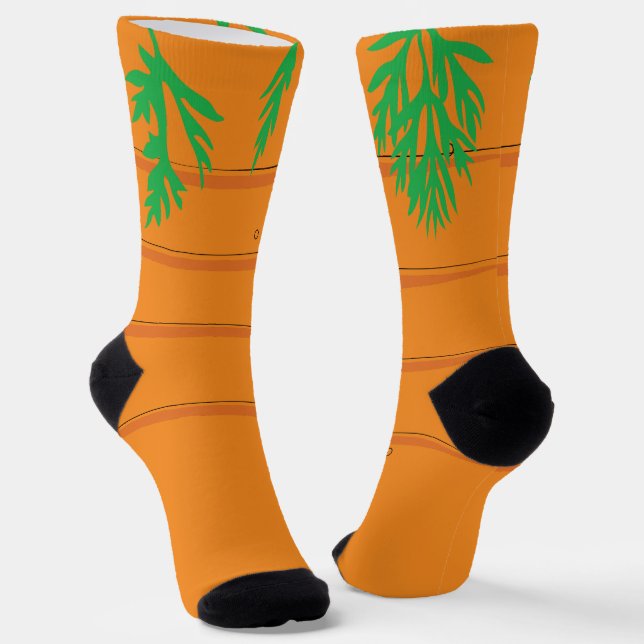 Chaussette Carotte Cartoon Orange Vegetable (Angulaire)