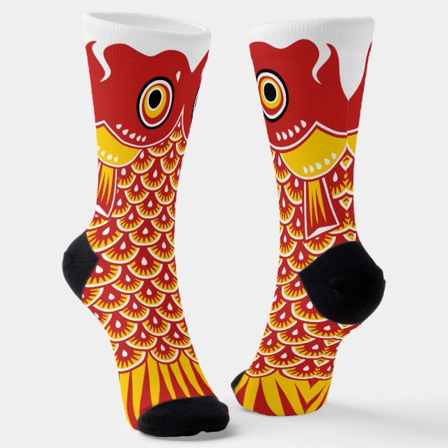 Chaussette Carp streamer rouge japonais Koinobori (Angulaire)