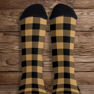 Chaussette Carreaux buffalos marron et noirs