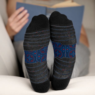 Chaussette Carreaux floraux décoratifs motif 
