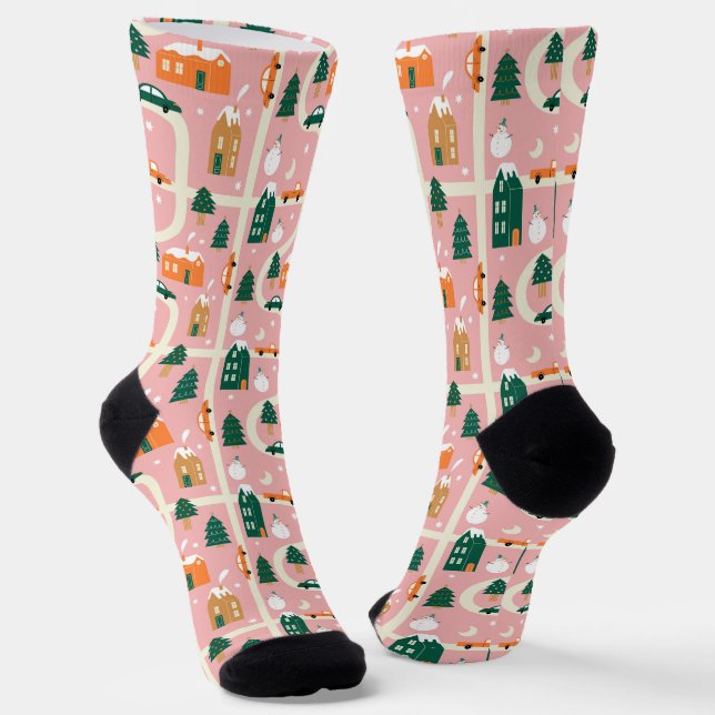 Chaussette Carte des vacances de Noël Motif (Angulaire)