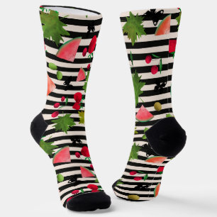 Chaussette Carton d'aquarelle Fruits frais Fruits Fruits sans