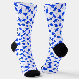 Chaussette Casquettes bleues de graduation jetées en l'air su
