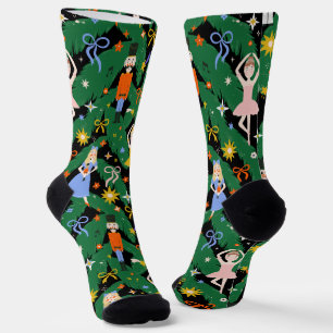 Chaussette Casse-Noisette de Noël Fun Fête en Noir