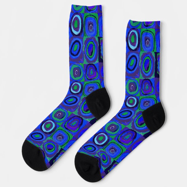 Chaussette Cercle Carré Kandinsky Farbstudie Blue Quadrate (Gauche)