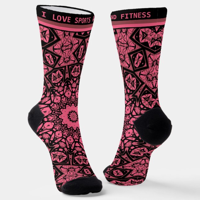 Chaussette Châle à patchwork de châle rose et noir (Angulaire)