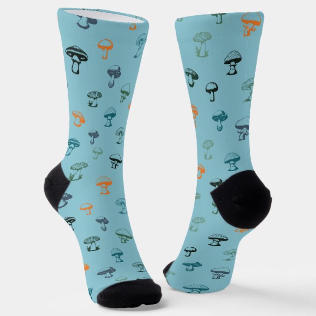Chaussette Champignons colorés sur Chaussettes Arrière - plan (Angulaire)