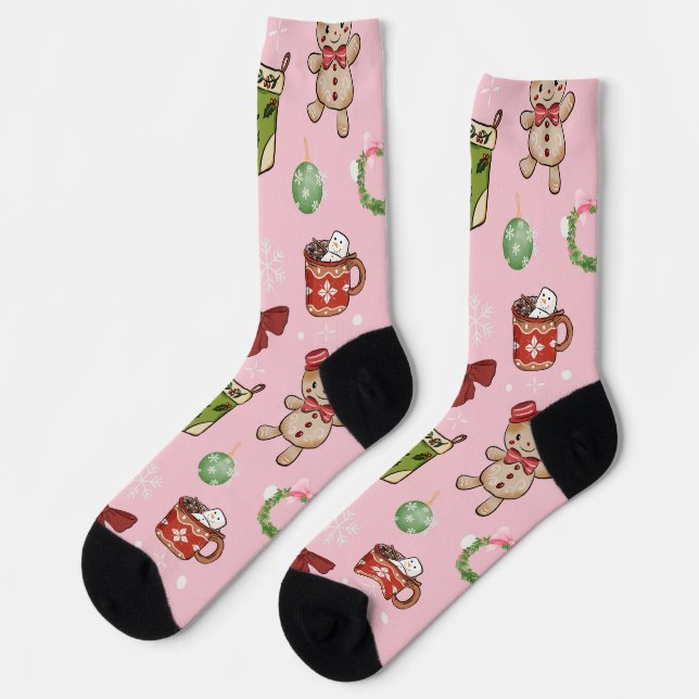 Chaussette Charming Pink Christmas Socks (Gauche)