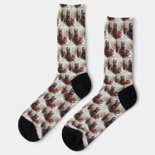 Chaussette Chat bleu oriental dans un traîneau Laissez tomber