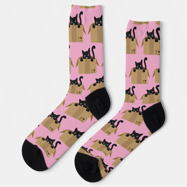 Chaussette Chat dans une boîte Cute Design animal (Gauche)